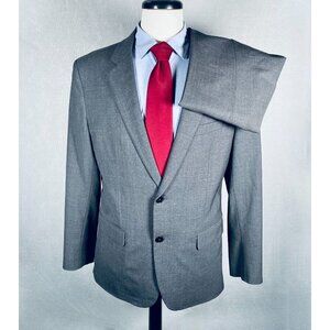 Theory Suit Mens 42R Gray Wool Blend 2 Piece Modern Wedding 34x29